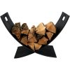 Black Steel Powder Coated Firewood Log Storage Rack