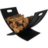 Black Steel Powder Coated Firewood Log Storage Rack