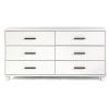 Modern Farmhouse 6 Drawer Double Dresser in White Finish