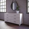 Modern Farmhouse 6 Drawer Double Dresser in White Finish