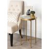 Gold Metal End Table with Removable White Tray Top