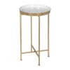 Gold Metal End Table with Removable White Tray Top