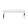 Modern Bench with White PU Leather Seat and Tapered Legs