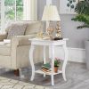 Stylish Nightstand End Table in White Wood Finish