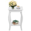 Stylish Nightstand End Table in White Wood Finish