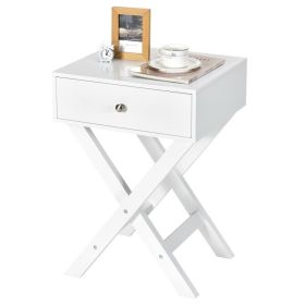 X-Shape Nightstand End/Side Table in White