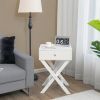 X-Shape Nightstand End/Side Table in White