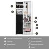 White Wall Mounted Jewelry Armoire with Mirror and Lights