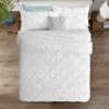 King Size Pleated Hypoallergenic Microfiber Reversible Comforter Set in White