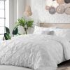 King Size Pleated Hypoallergenic Microfiber Reversible Comforter Set in White