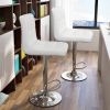 White Faux Leather Barstool with Low Back Swivel Seat