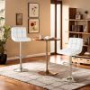 White Faux Leather Barstool with Low Back Swivel Seat