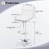 White Faux Leather Barstool with Low Back Swivel Seat