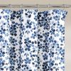 Floral Vines and Flowers Shower Curtain in White Navy and Light Blue