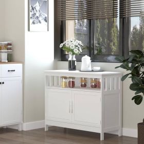 Modern Storage Cabinet Sideboard Accent Table in White