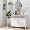 Modern Storage Cabinet Sideboard Accent Table in White