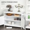 Modern Storage Cabinet Sideboard Accent Table in White