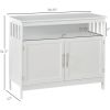 Modern Storage Cabinet Sideboard Accent Table in White