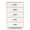 Modern Farmhouse Solid Wood 5 Drawer Bedroom Chest - White