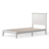 Twin Traditional Solid Oak Wooden Platform Bed Frame with Headboard in White