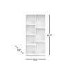 Modern 42-inch High Bookcase with 7 Open Shelves in White Wood Finish