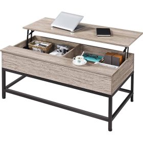 Modern Lift-Top Coffee Table in Grey Wood Finish