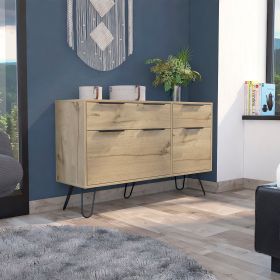 Monaco Double Dresser; Four Drawers; Hairpin Legs