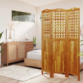 3-Panel Room Divider Solid Wood Acacia