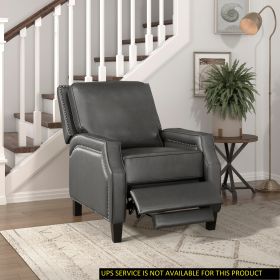 Transitional Style Self-Reclining Chair in Grey Color