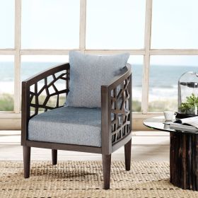 Crackle Accent Chair, wood frame with cushion, Morrocco