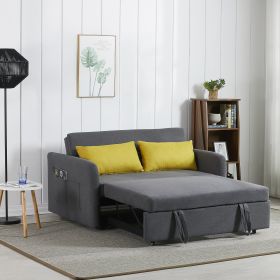 Twin Sofa Bed Grey Fabric