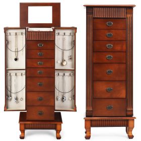 Jewelry Armoire with Drawers and Swing Doors