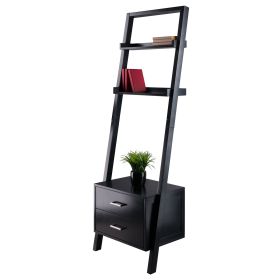 Bellamy 2-Drawer Leaning Shelf; Black