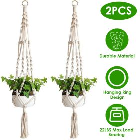 2Pcs Plant Hanger; Flowerpot Net Bag