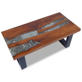 Rectangle Coffee Table with Teak Resin