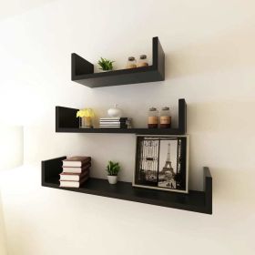 3 U-Shaped Floating Wall Display Shelves