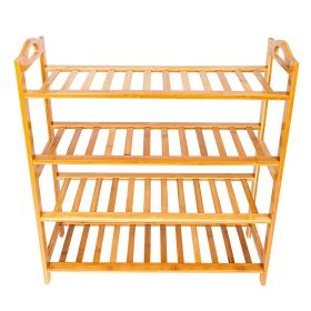 Bamboo 4-Tier Entryway Shoe Rack