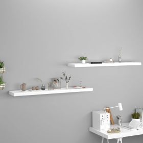 Floating Wall Shelves 2 pcs White 47.2"x9.3"x1.5"