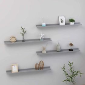 Wall Shelves 4 pcs Gray 31.5"x3.5"x1.2"