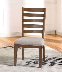 Walnut/Light Gray Ladder Back Chairs