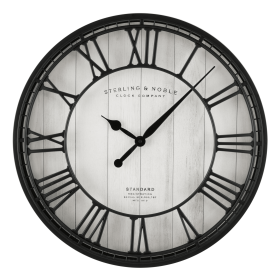 Better Homes & Gardens 20" Black and White Roman Numerals Grill Wall Clock