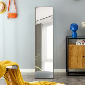 3rd generation gray solid wood frame full length mirror