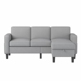 Upholstered Sectional Sofa w/Chaise Lounge, 3-Seat, L-Shape Design