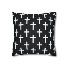 Throw Pillow Covers- Black And White Seamless Cross Pattern