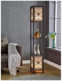 Shelf Floor Lamp 64" Brown