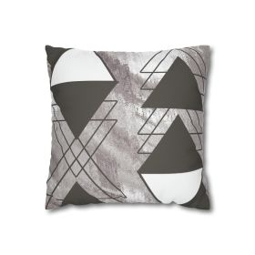 Decorative Throw Pillow Covers With Zipper - Triangular Colorblock