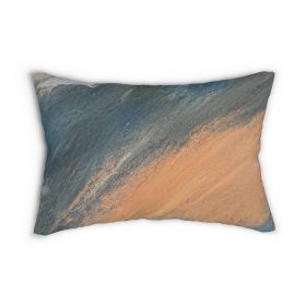 Decorative Throw Pillow-Abstract Blue Orange Grey Pattern