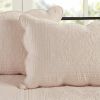 Full/Queen Size 3 Piece Reversible Scalloped Edges Microfiber Quilt Set in Blush