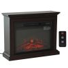 31 inch Dark Brown Electric Fireplace Heater Dimmable Flame Effect and Mantel