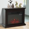 31 inch Dark Brown Electric Fireplace Heater Dimmable Flame Effect and Mantel